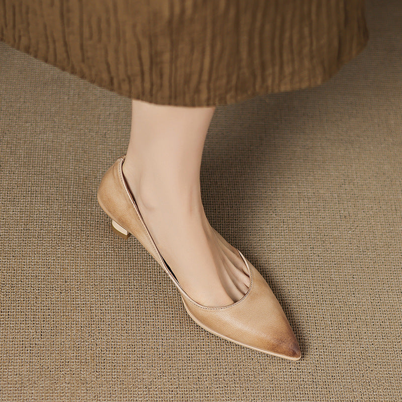 CALENNE | ZAPATOS DE TACÓN BAJO DE PIEL