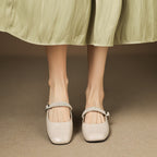 Novie Genuine Leather Mary Jane Mules