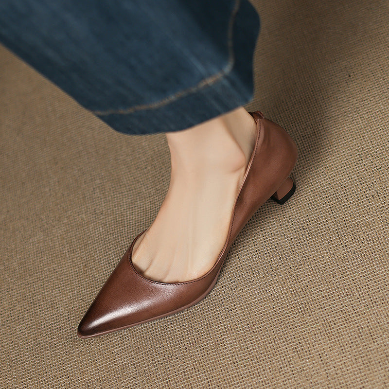 CALENNE | ZAPATOS DE TACÓN BAJO DE PIEL