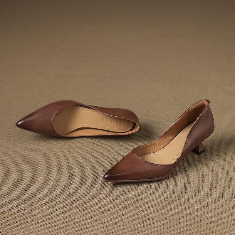 CALENNE | ZAPATOS DE TACÓN BAJO DE PIEL