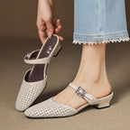 Ovia Genuine Leather Mules