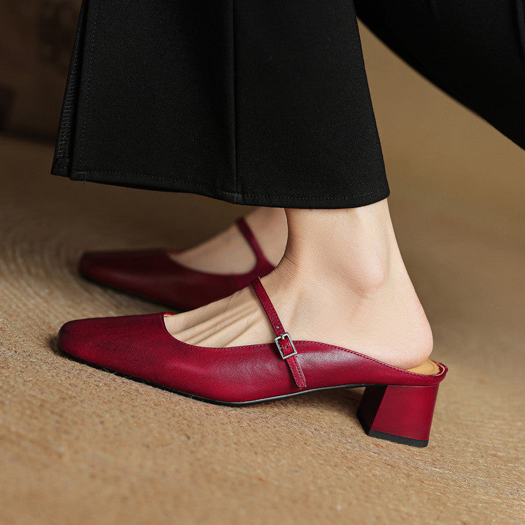 Mules de cuero genuino Esmer