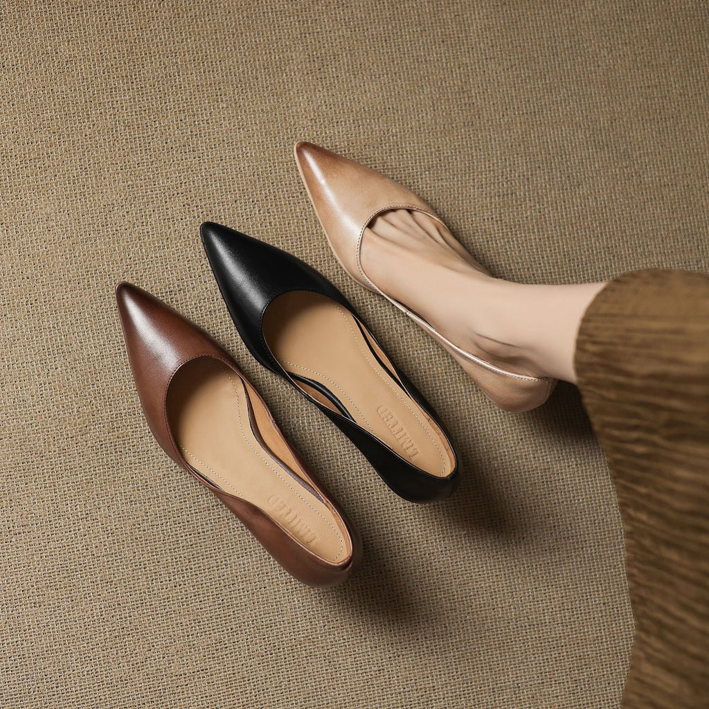 CALENNE | ZAPATOS DE TACÓN BAJO DE PIEL