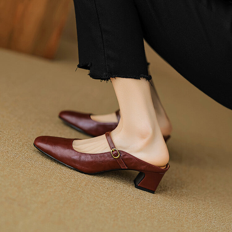 Vian | Mules de Piel Genuina
