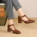 MARCELE | TACONES DE CUERO CON CORREA EN T