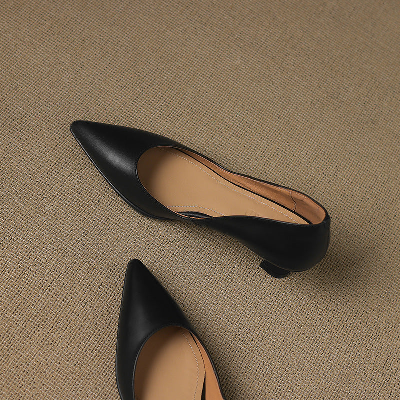 CALENNE | ZAPATOS DE TACÓN BAJO DE PIEL