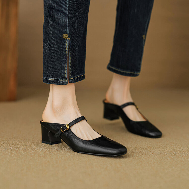 Vian | Mules de Piel Genuina