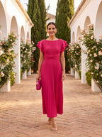 ROXANE | VESTIDO LARGO PLISADO DE FIESTA