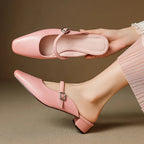 Kera Genuine Leather Mary Jane Mules