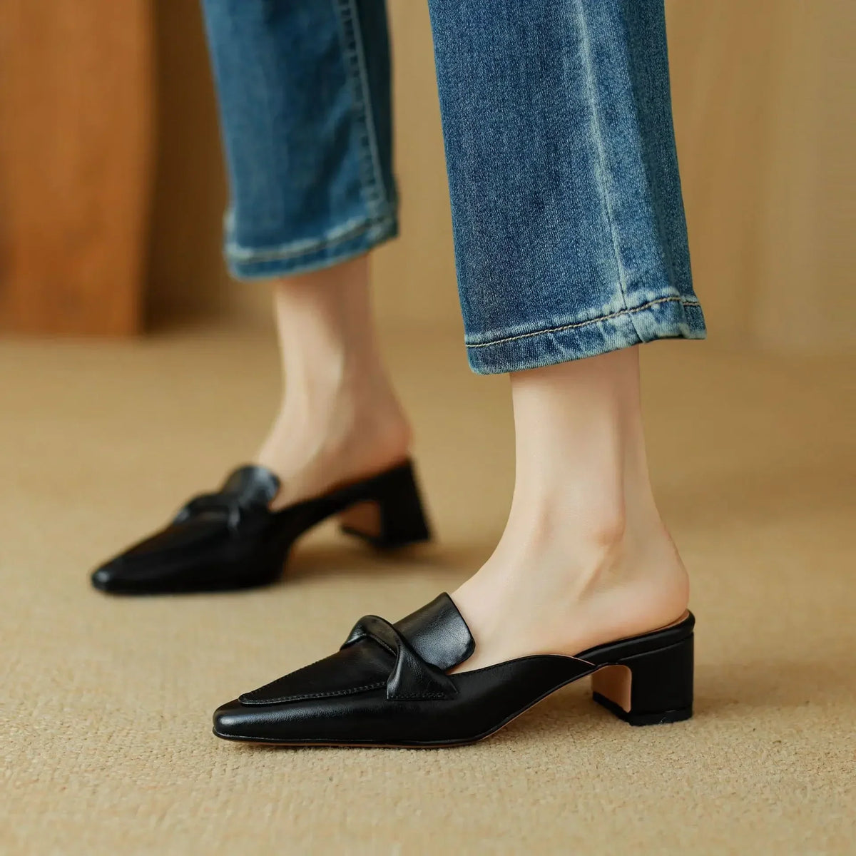 Alaya | Mules de Piel Genuina