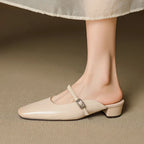 Kera Genuine Leather Mary Jane Mules
