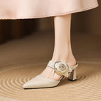 Garnet Genuine Leather Heels