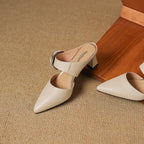 Garnet Genuine Leather Heels