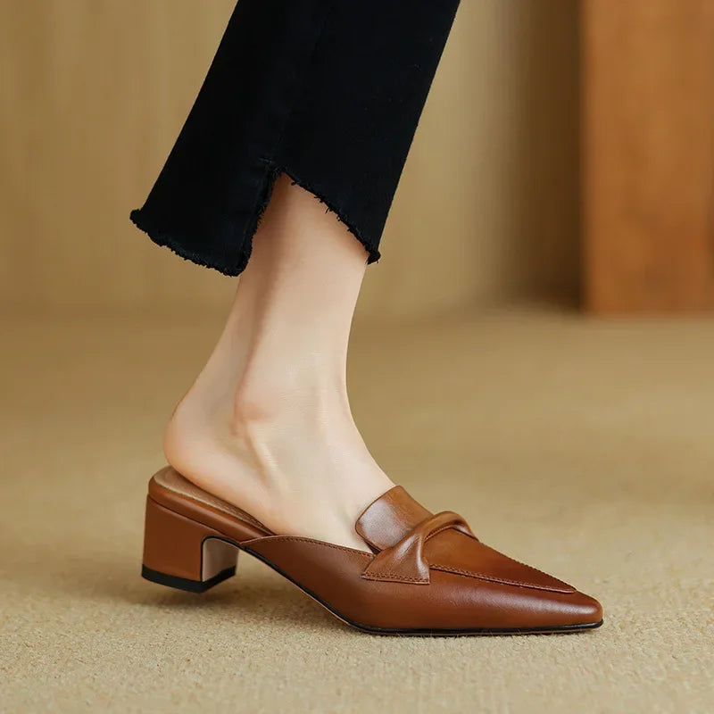 Alaya | Mules de Piel Genuina