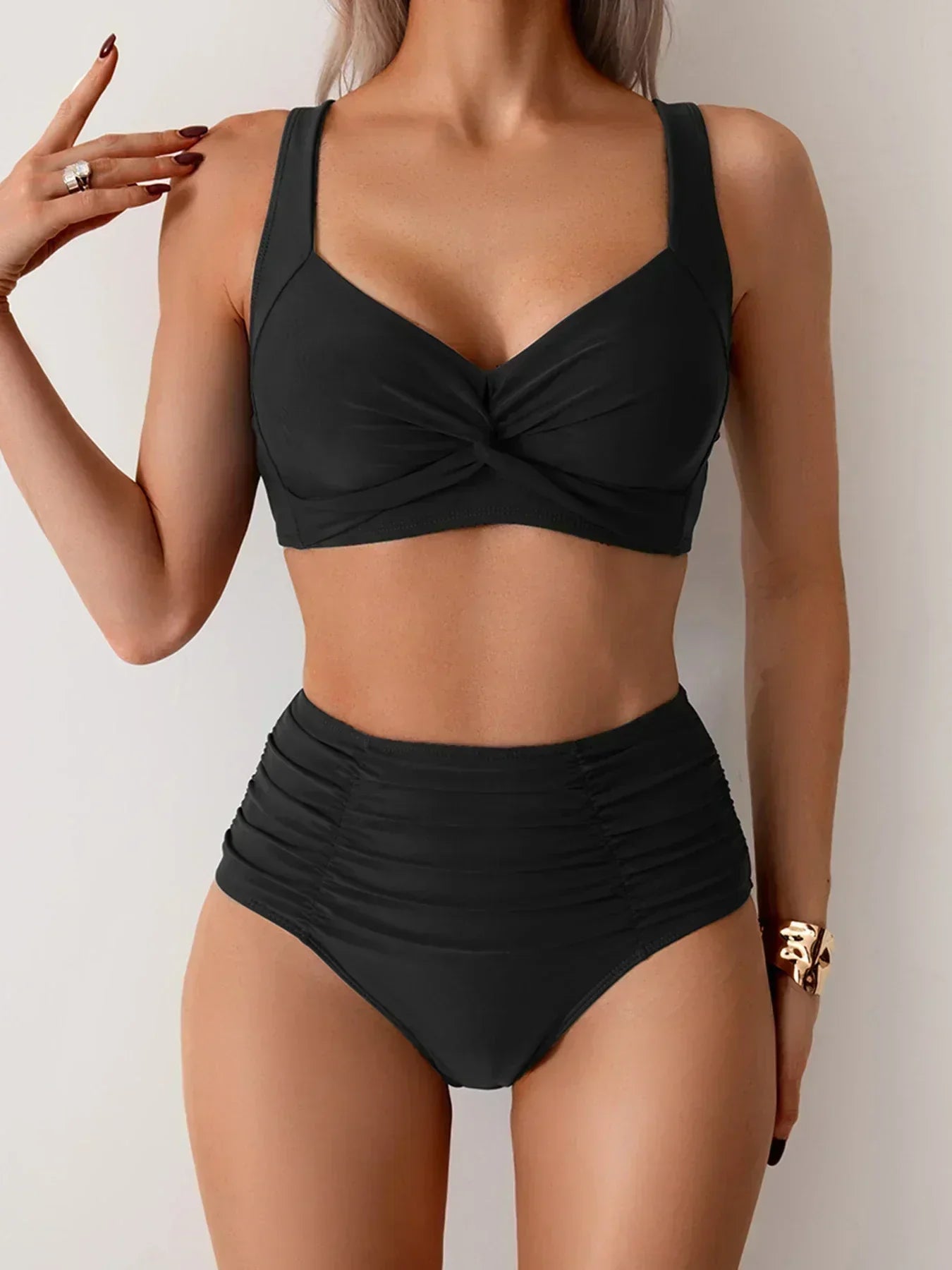 MARTA | BIKINI BANDEAU DE TEJIDO FRUNCIDO