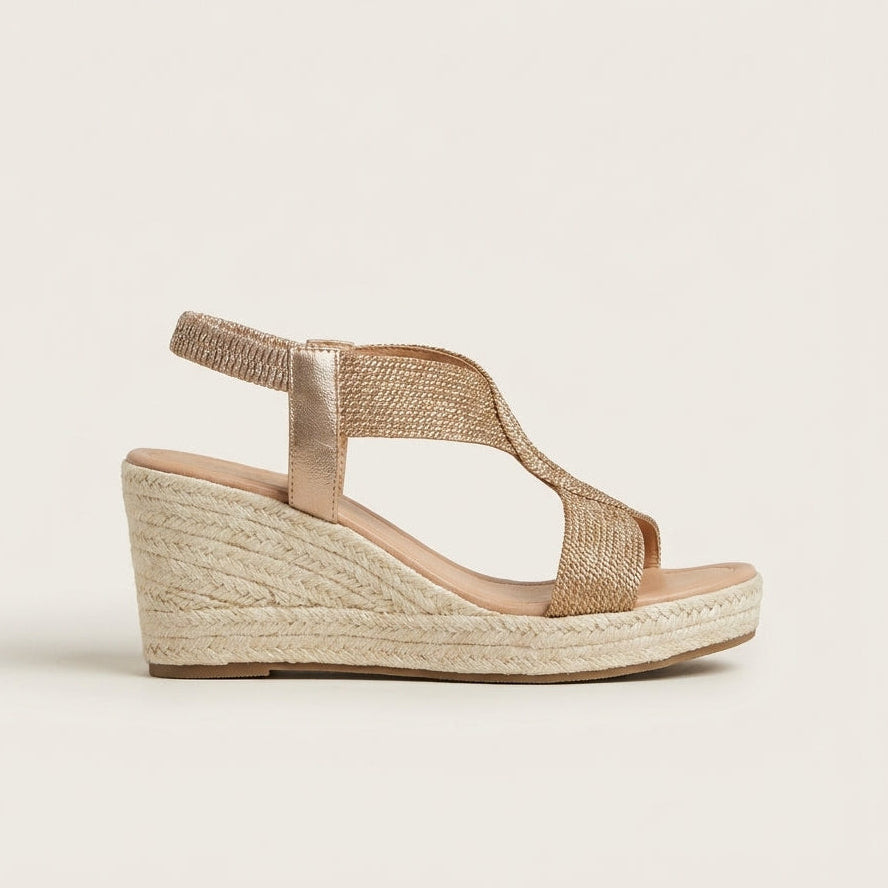 AROA | SANDALIAS DE CUÑA CON TRENZADO ARTESANAL
