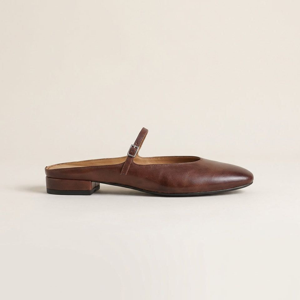 Mules de cuero genuino Merisa