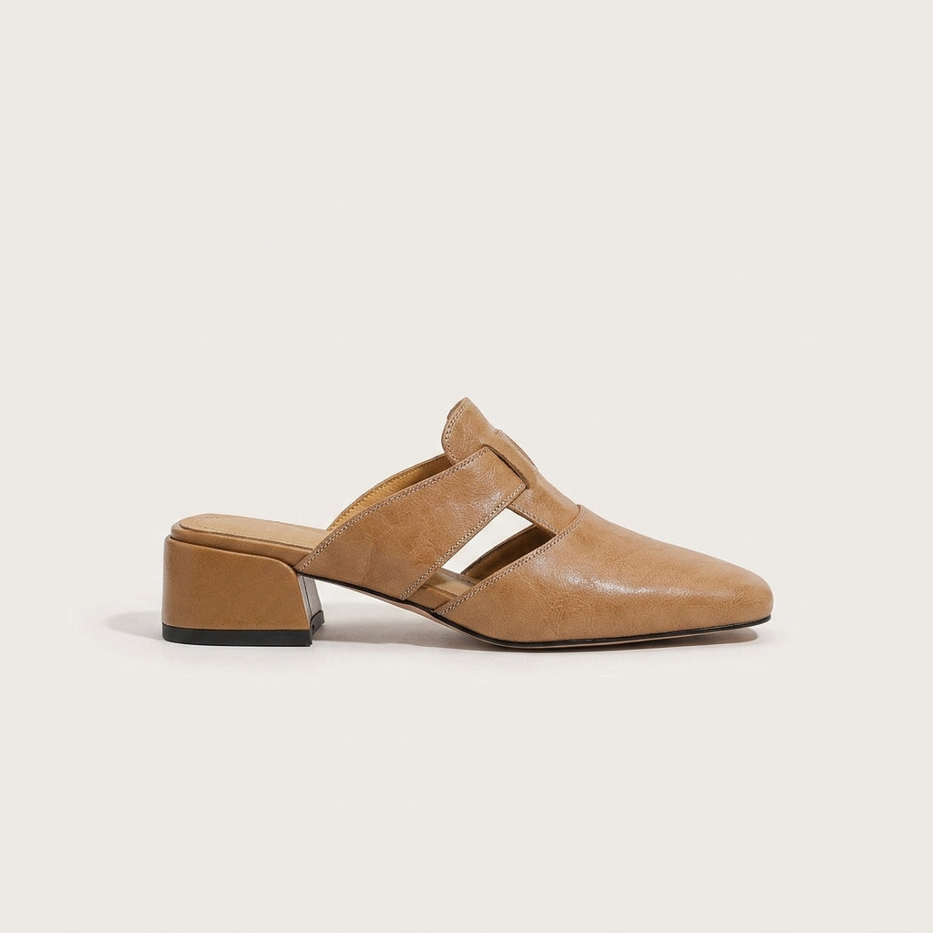 Mules de cuero genuino Ivora