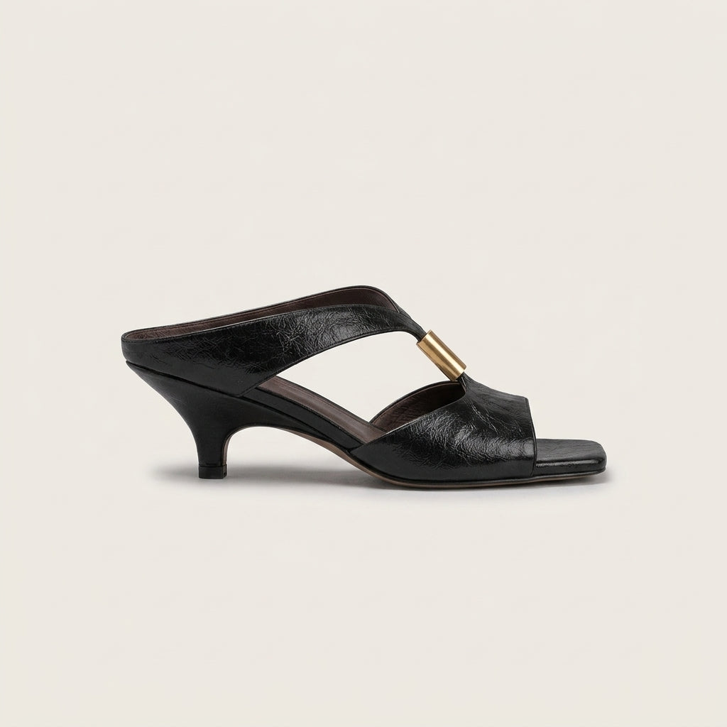 CELESTE | SANDALIAS TIPO MULES CON TACÓN BAJO