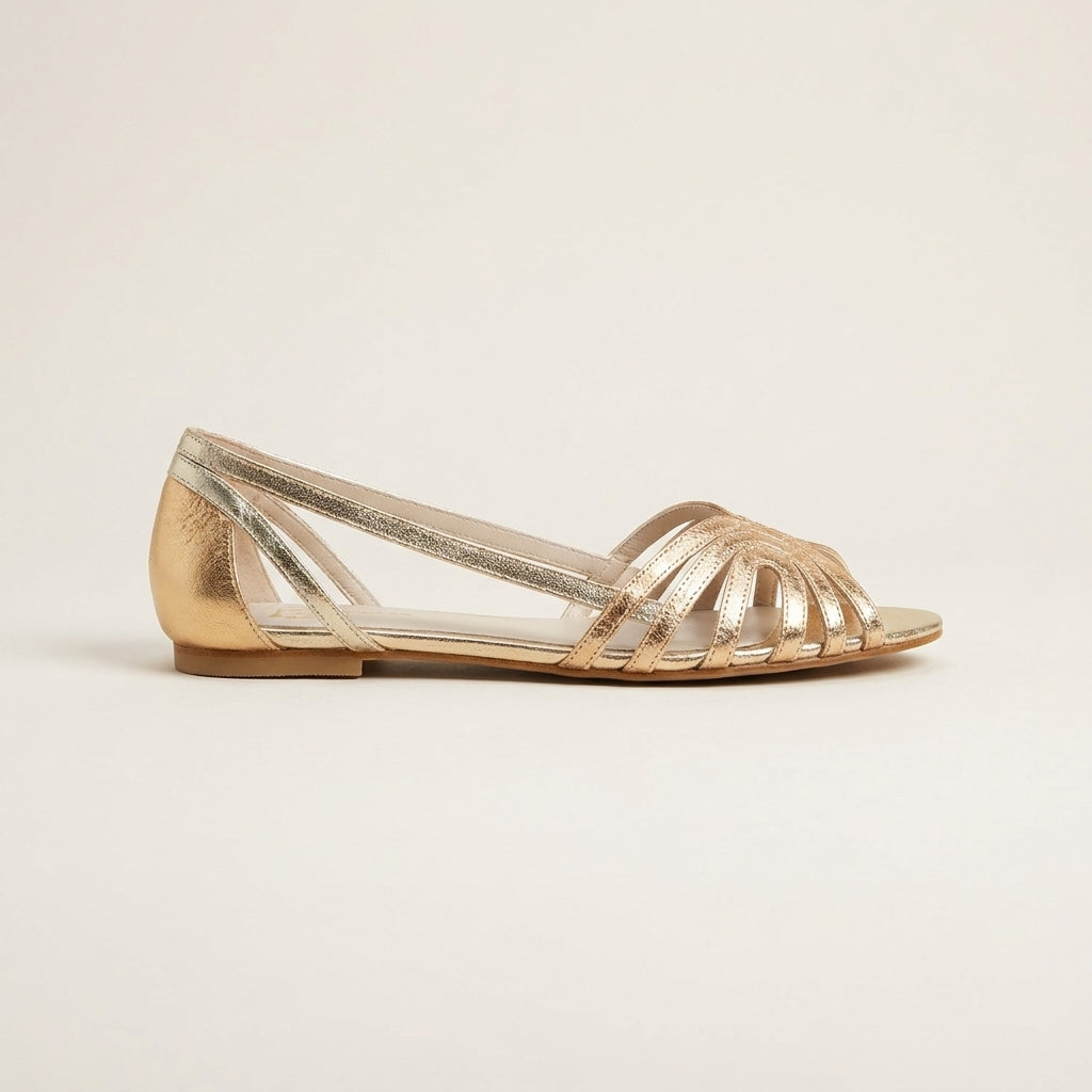 Elena™ | Sandalias Doradas Luz de Verano
