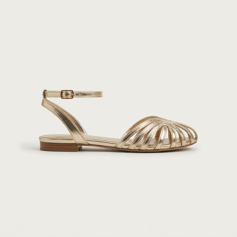 Virginia™ | Sandalias Joya Doradas