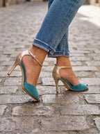 REINA™ | TACONES CHIC VERDE AGUA