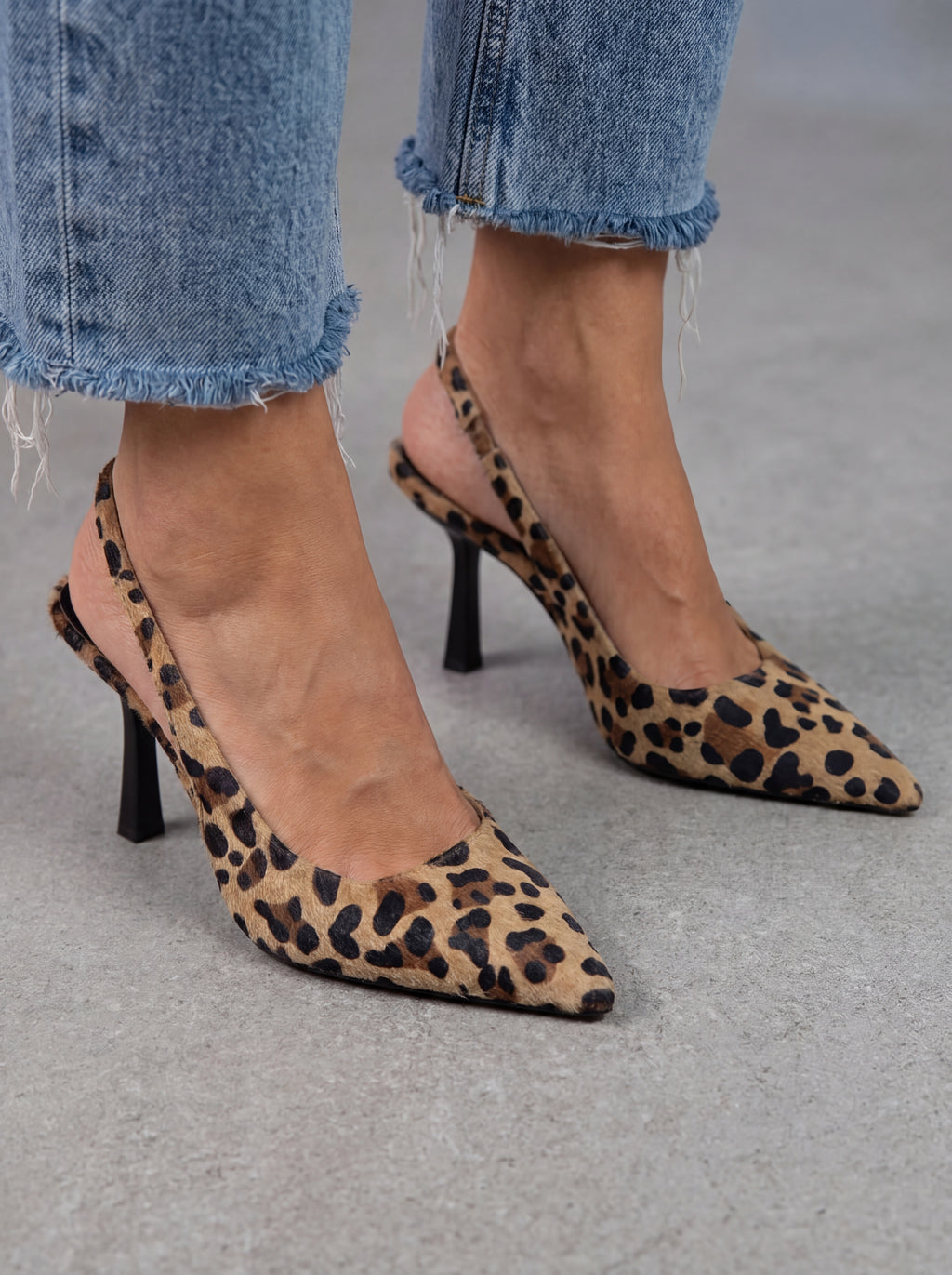 KAIA™ | TACONES BAJOS D'Orsay LEOPARDO