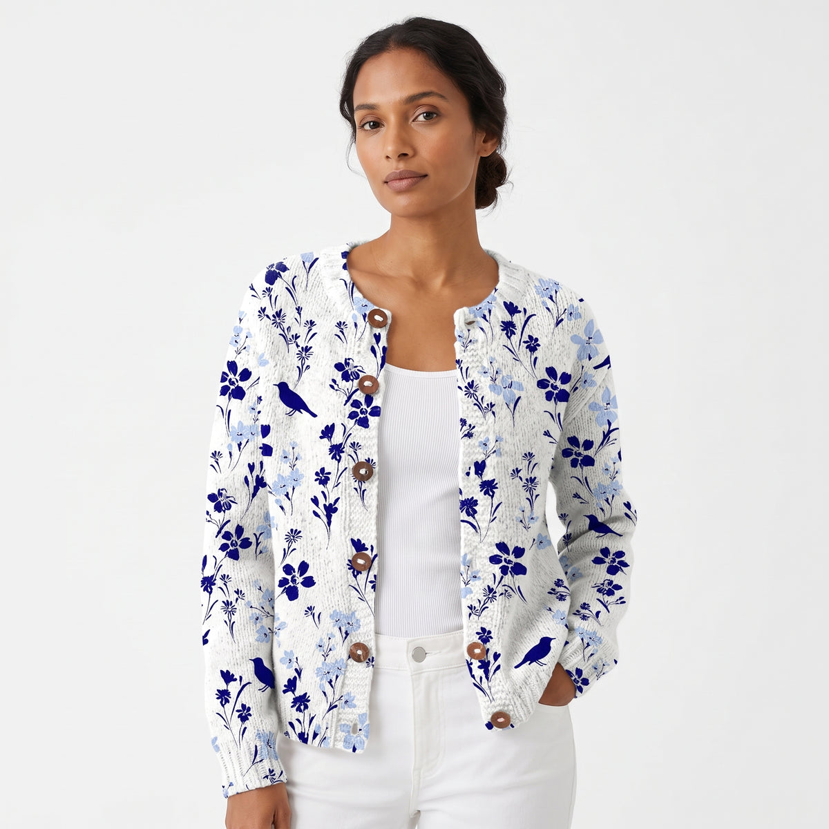 VYNORA™ | CÁRDIGAN DE PUNTO FLORAL ESTILO VINTAGE