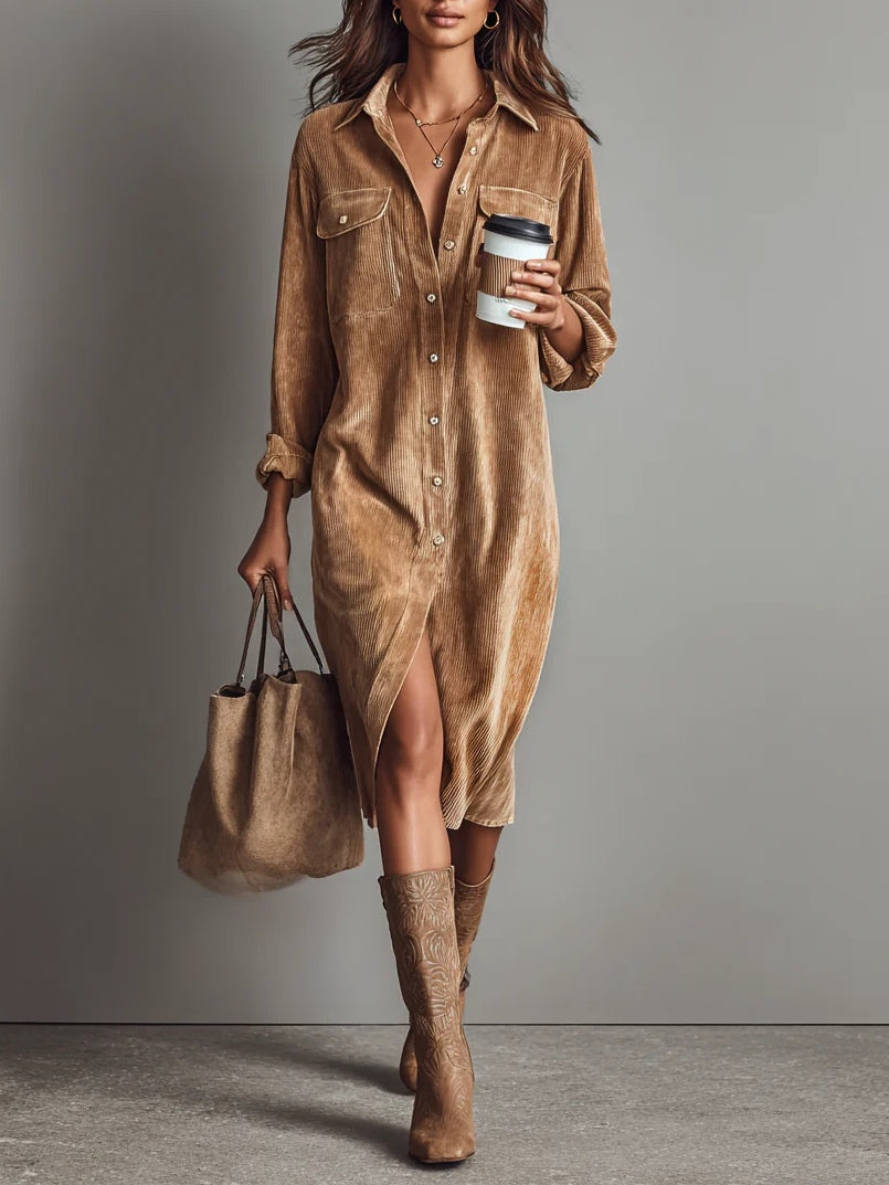 ROSARIA | VESTIDO MIDI HOLGADO DOBLE BOLSILLO