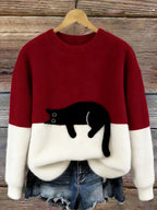 BONNIE™ |  SUÉTER OVERSIZED CON ESTAMPADO DE GATO