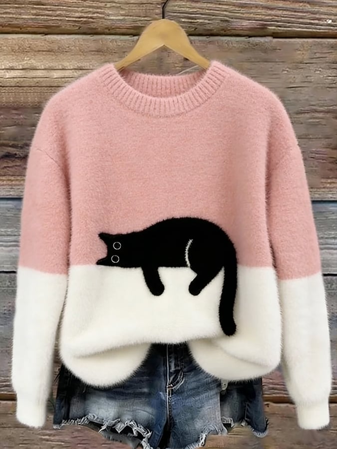 BONNIE™ |  SUÉTER OVERSIZED CON ESTAMPADO DE GATO