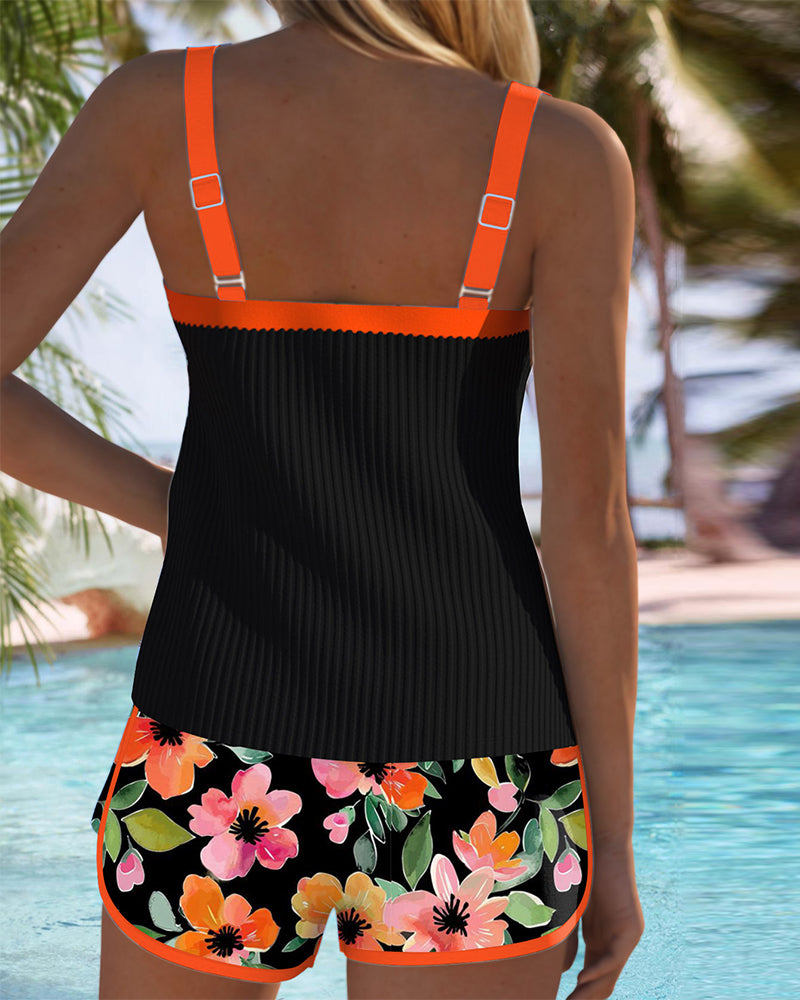 VALERIA | TANKINI ELEGANTE CON SHORT FLORAL