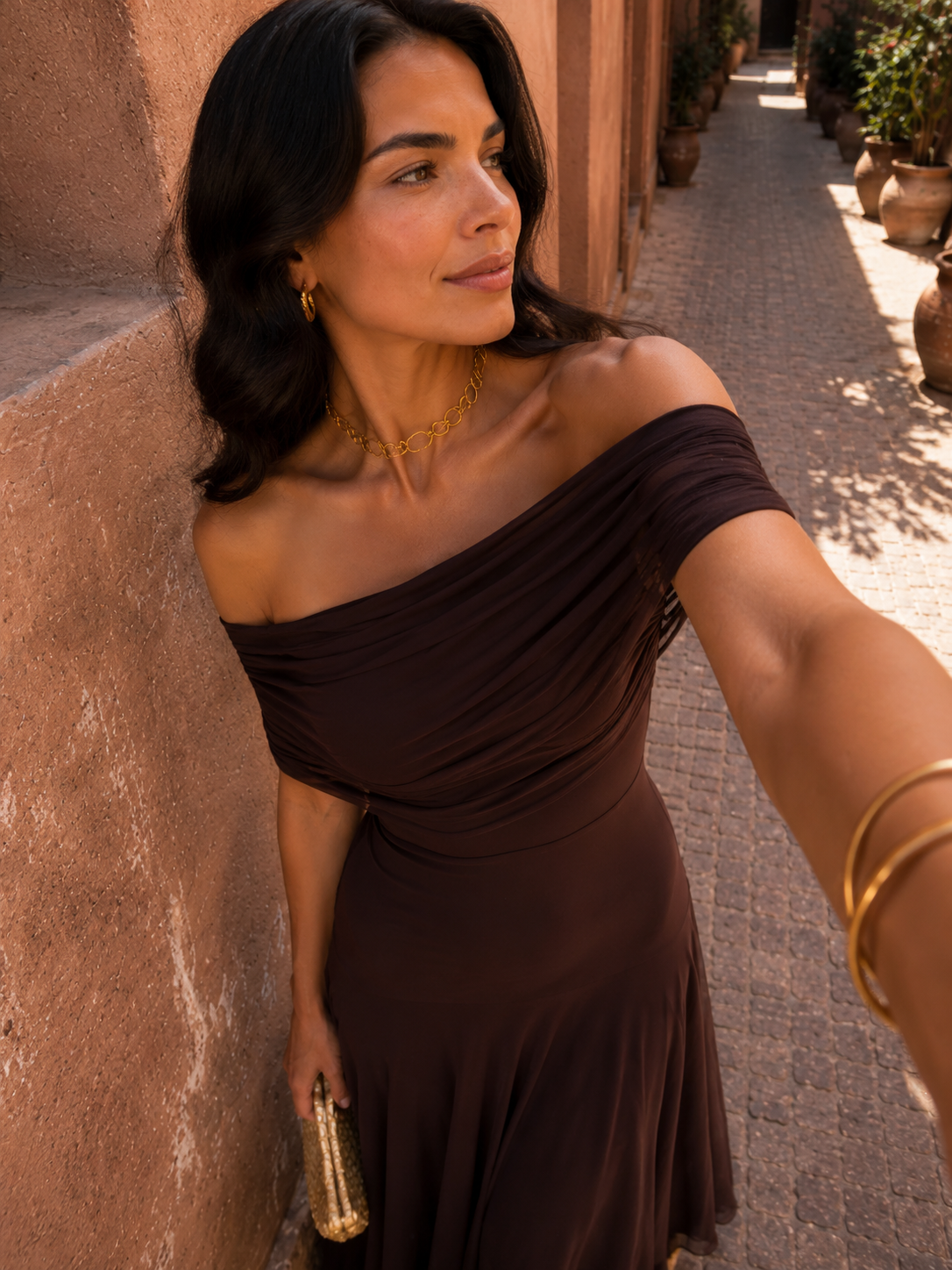 VESTIDO TOLEDO EN COLOR MARRÓN
