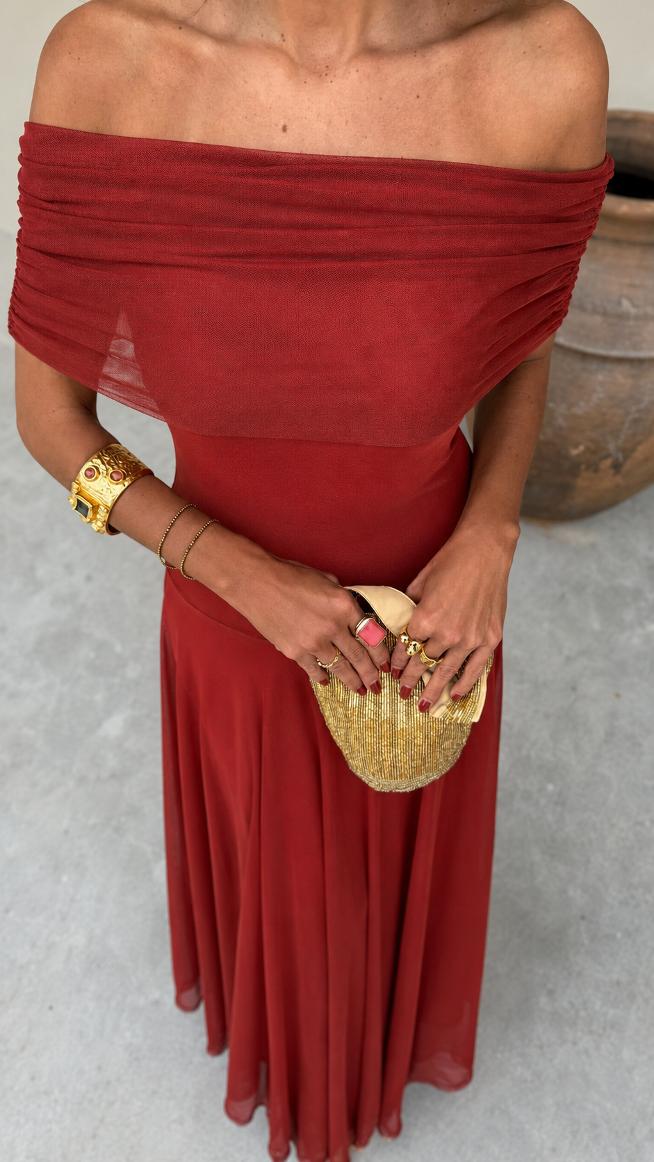 VESTIDO DE TOLEDO EN TERRACOTA