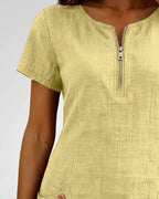AZAHAR | VESTIDO CASUAL DE ALGODÓN CON CREMALLERA Y BOLSILLOS