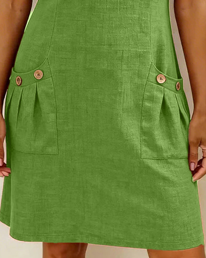 AZAHAR | VESTIDO CASUAL DE ALGODÓN CON CREMALLERA Y BOLSILLOS