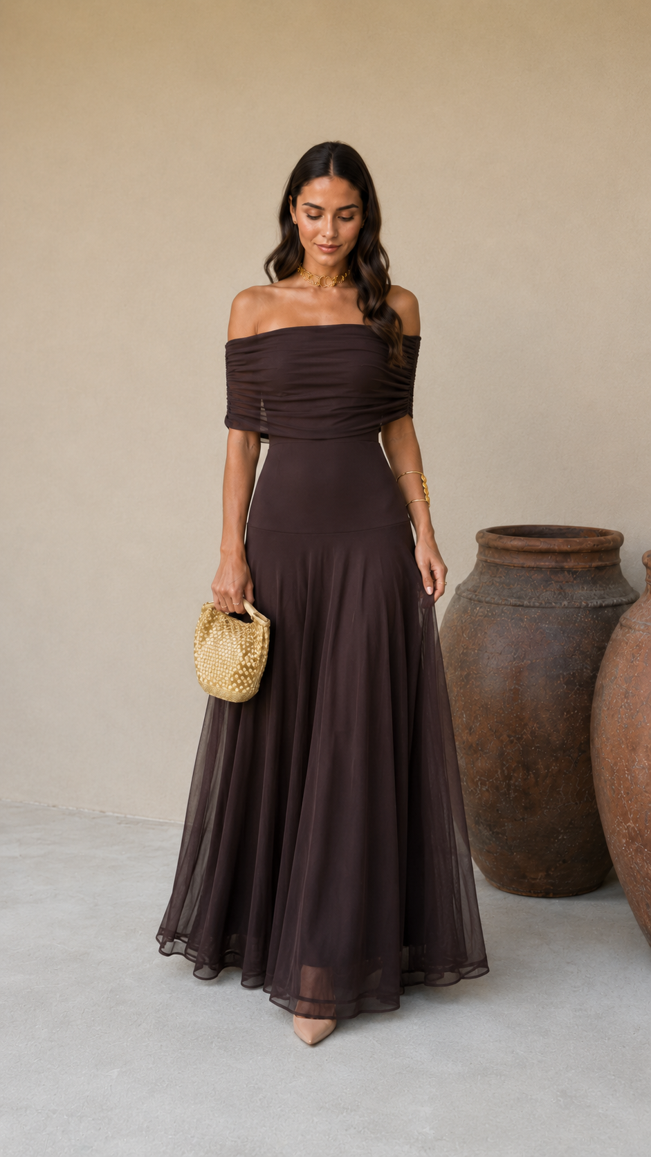 VESTIDO TOLEDO EN COLOR MARRÓN