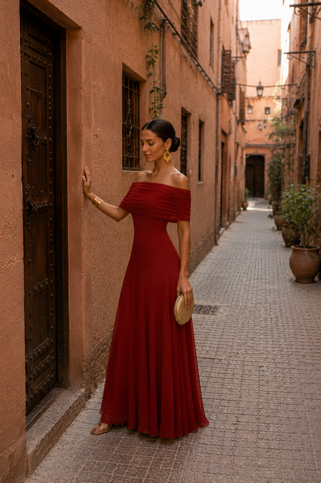 VESTIDO DE TOLEDO EN TERRACOTA