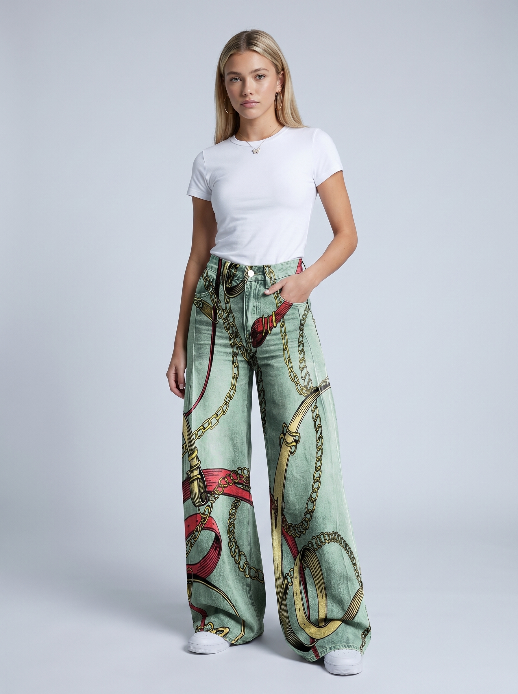 CHAINZ | VAQUEROS OVERSIZE DE CORTE ANCHO
