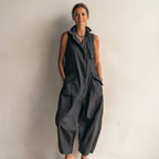 ELIVIANA | JUMPSUIT SIN MANGAS UTILITARIO ESTILO CARGO