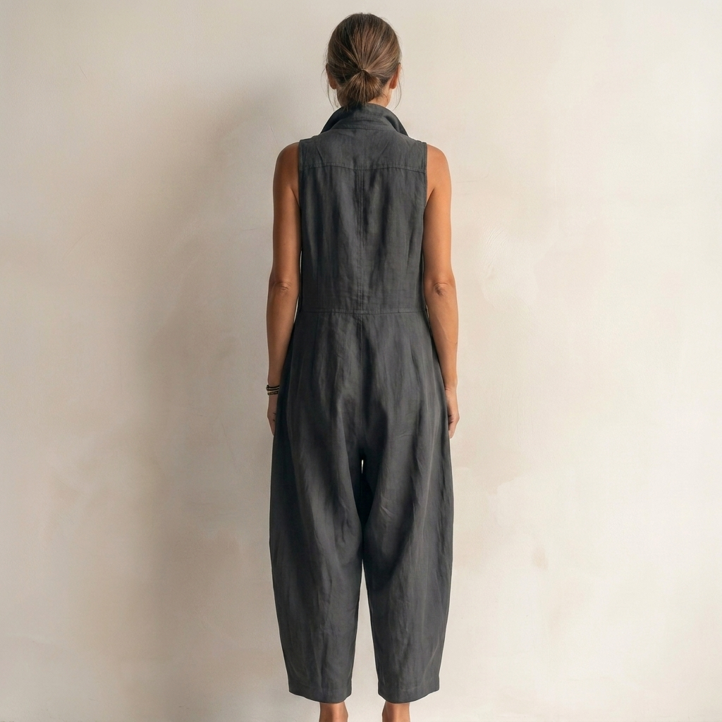ELIVIANA | JUMPSUIT SIN MANGAS UTILITARIO ESTILO CARGO