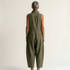 ELIVIANA | JUMPSUIT SIN MANGAS UTILITARIO ESTILO CARGO