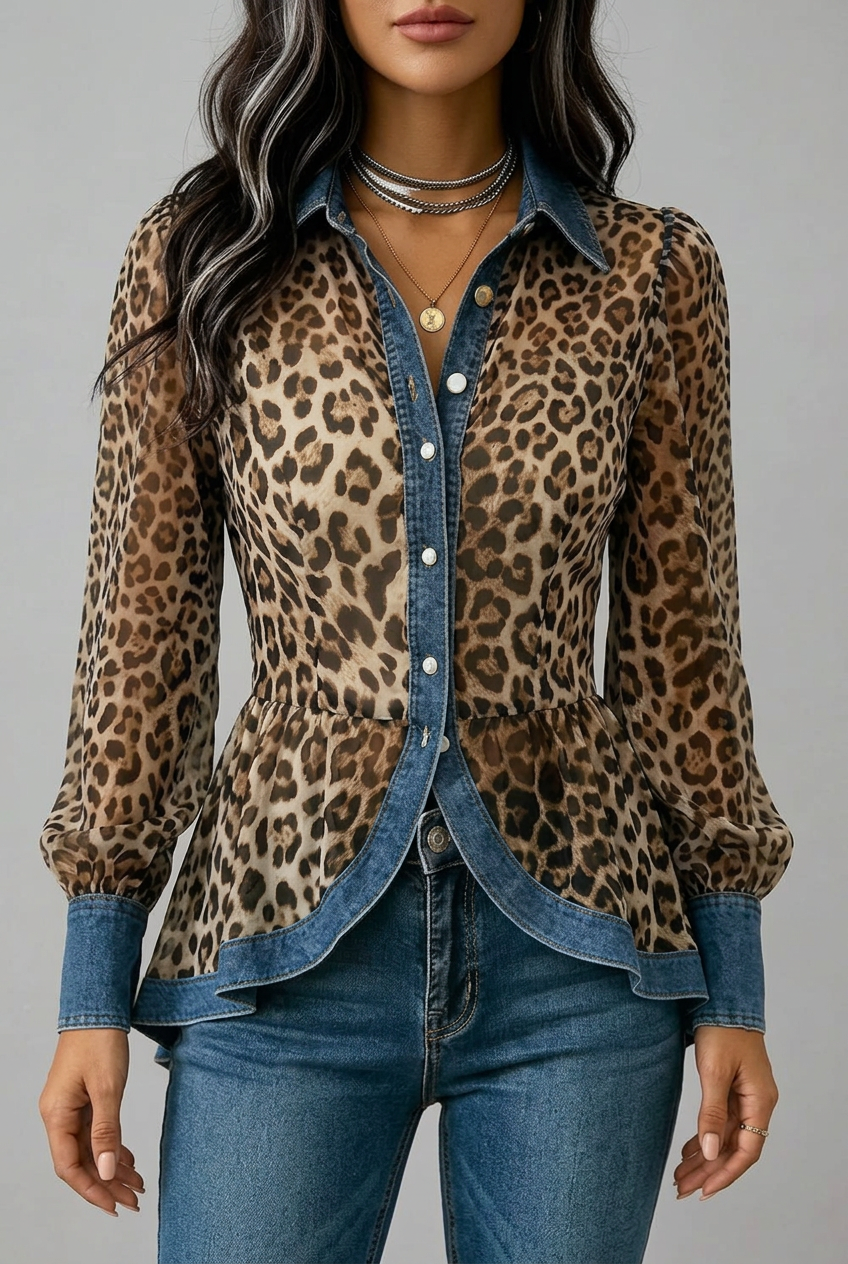 FABLANNE™ | CHAQUETA LARGA VAQUERA ANIMAL PRINT