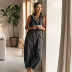 ELIVIANA | JUMPSUIT SIN MANGAS UTILITARIO ESTILO CARGO