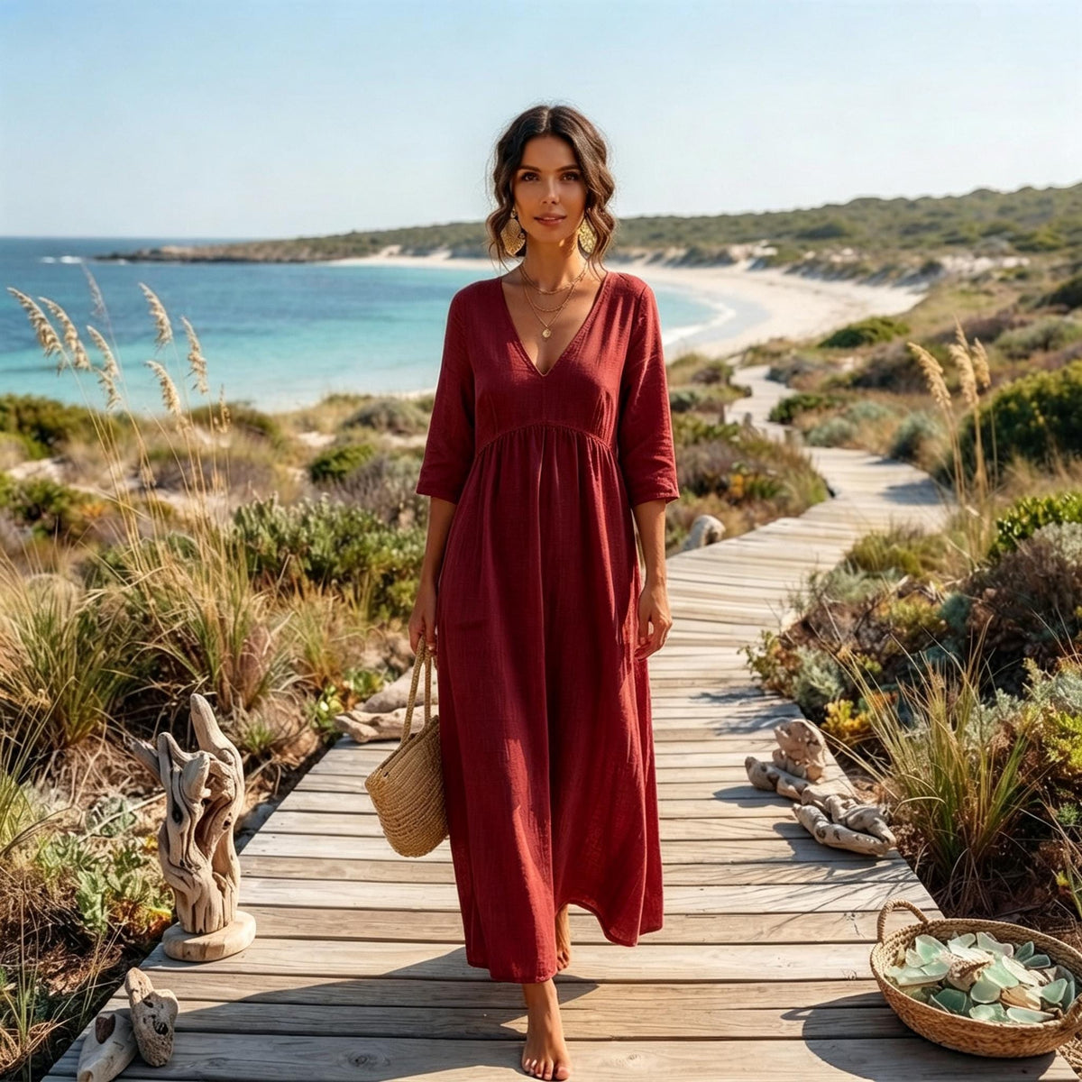 VESTIDO LARGO BRISA NATURAL