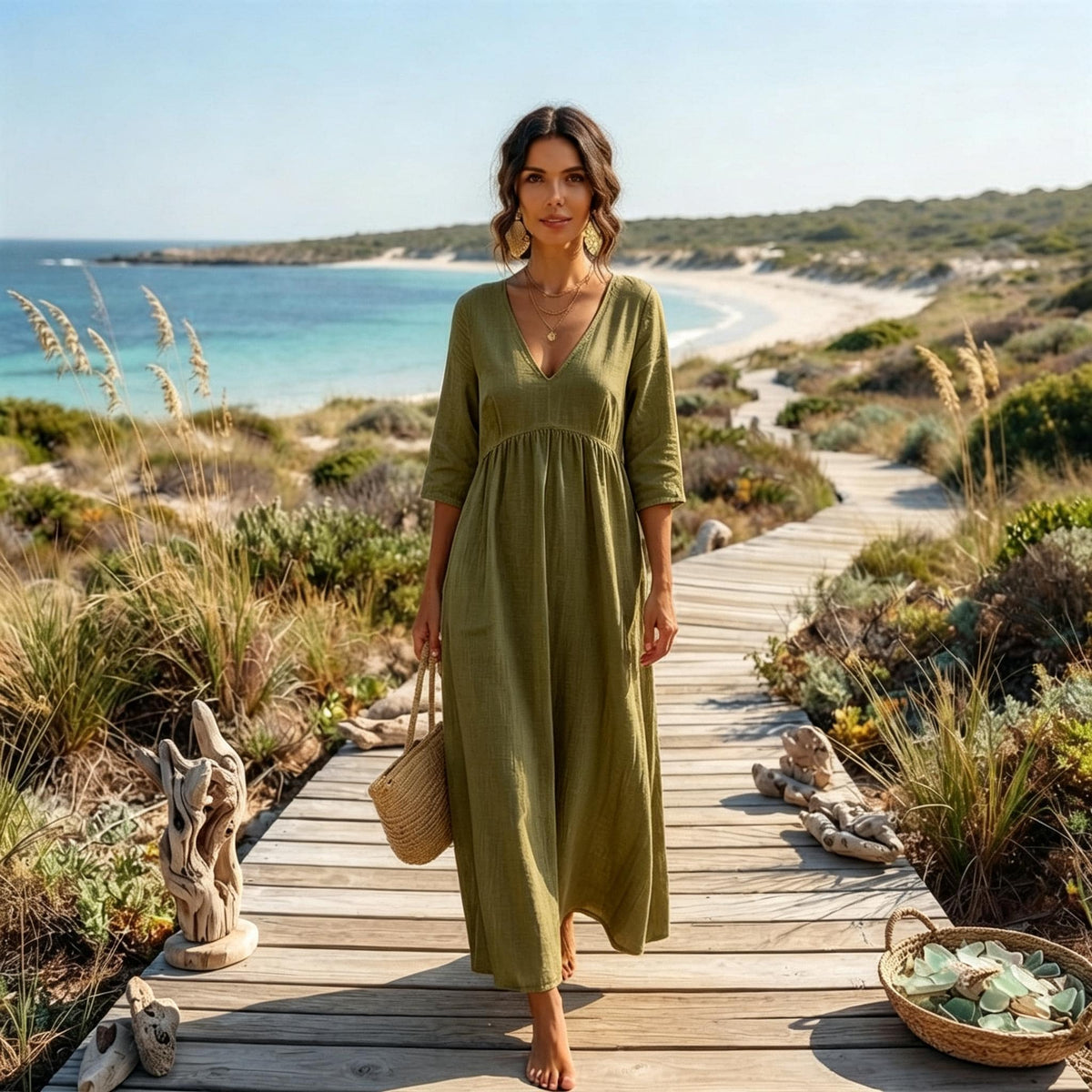 VESTIDO LARGO BRISA NATURAL