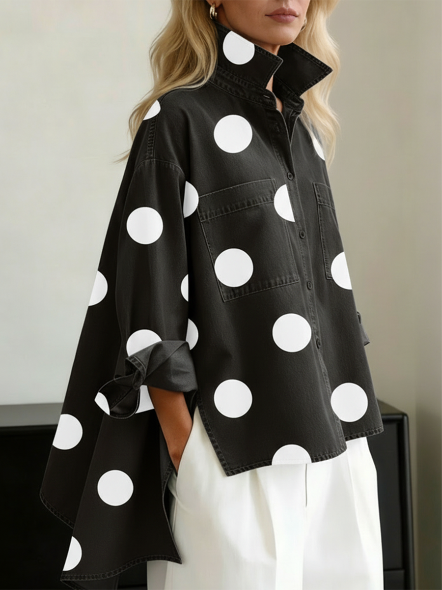 PEGGY™ | CAMISA LARGA DE LUNARES