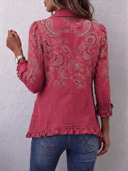 ANOUK™ | CHAQUETA CON VOLANTES Y ESTAMPADO PAISLEY VINTAGE