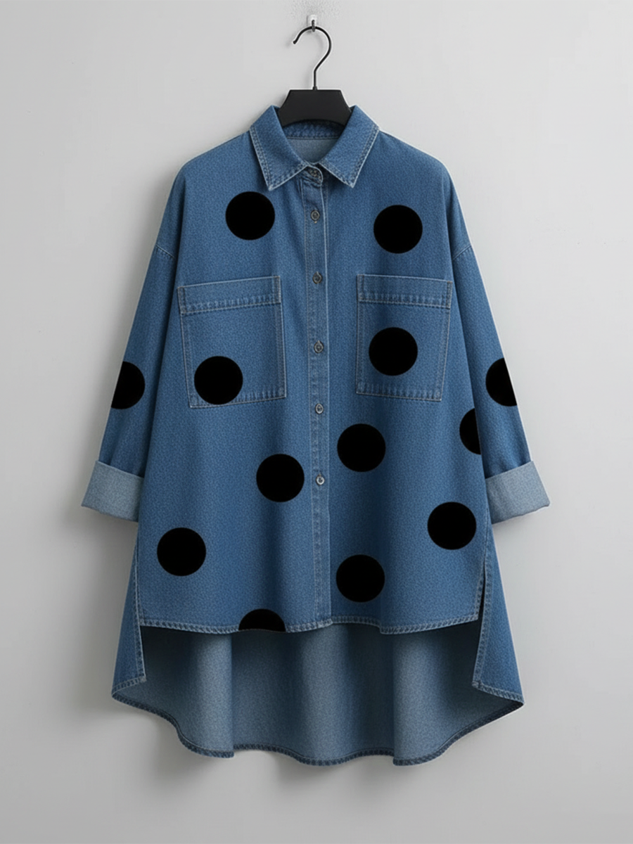 PEGGY™ | CAMISA LARGA DE LUNARES