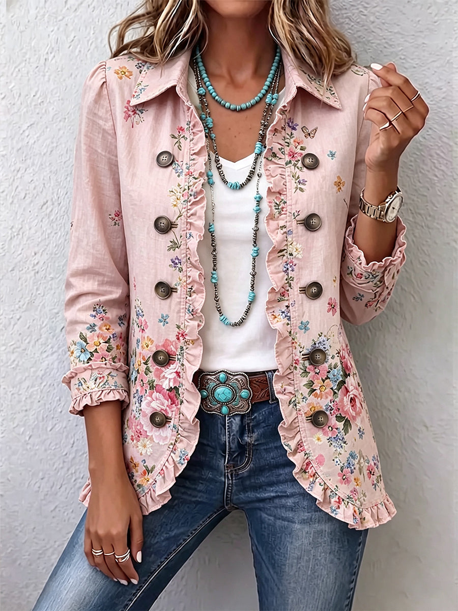 BETTANY™ | CHAQUETA CON VOLANTES FLORALES